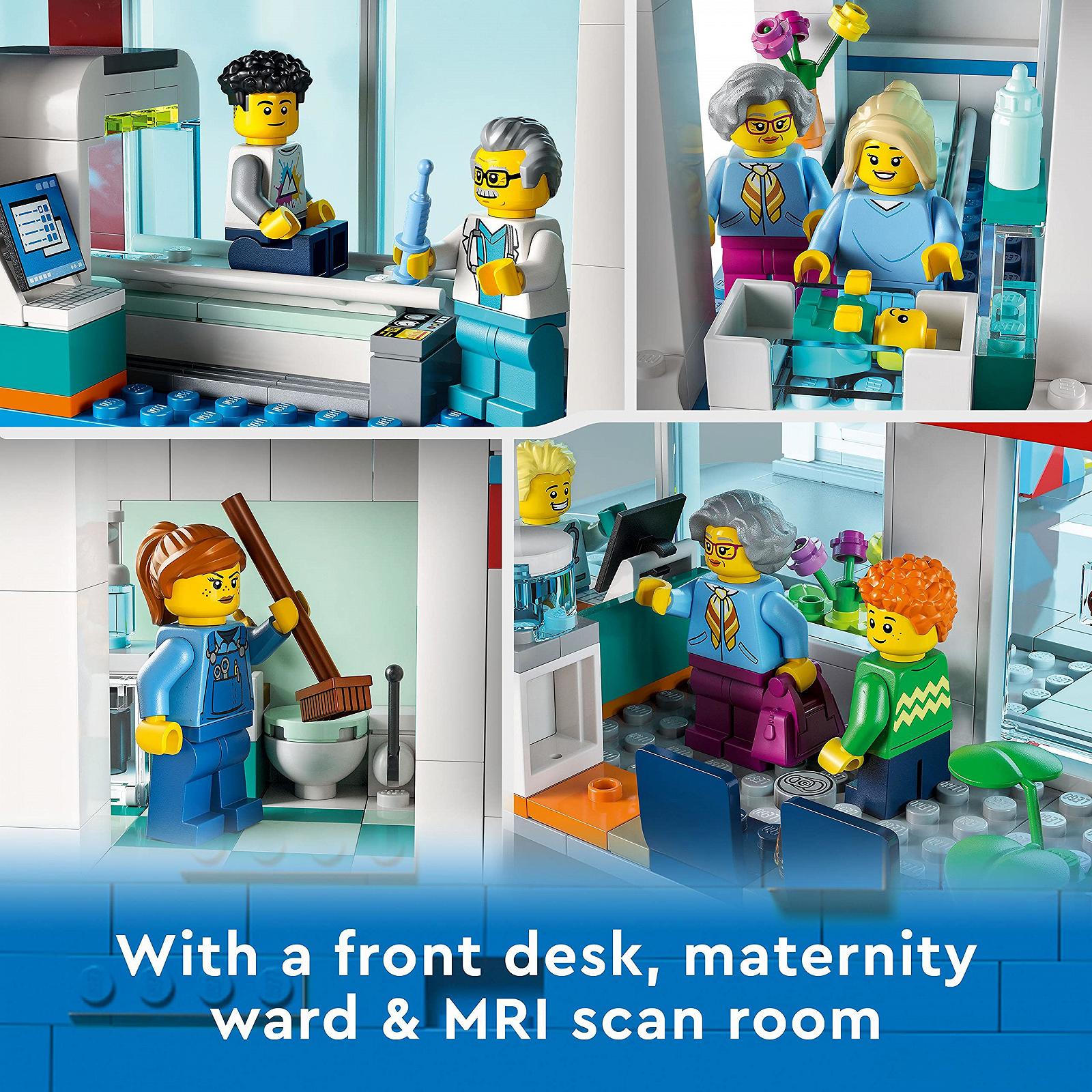Конструктор Lego City Hospital 60330 з каретою швидкої допомоги, рятувальним вертольотом та 12 мініфігурками, фото №4