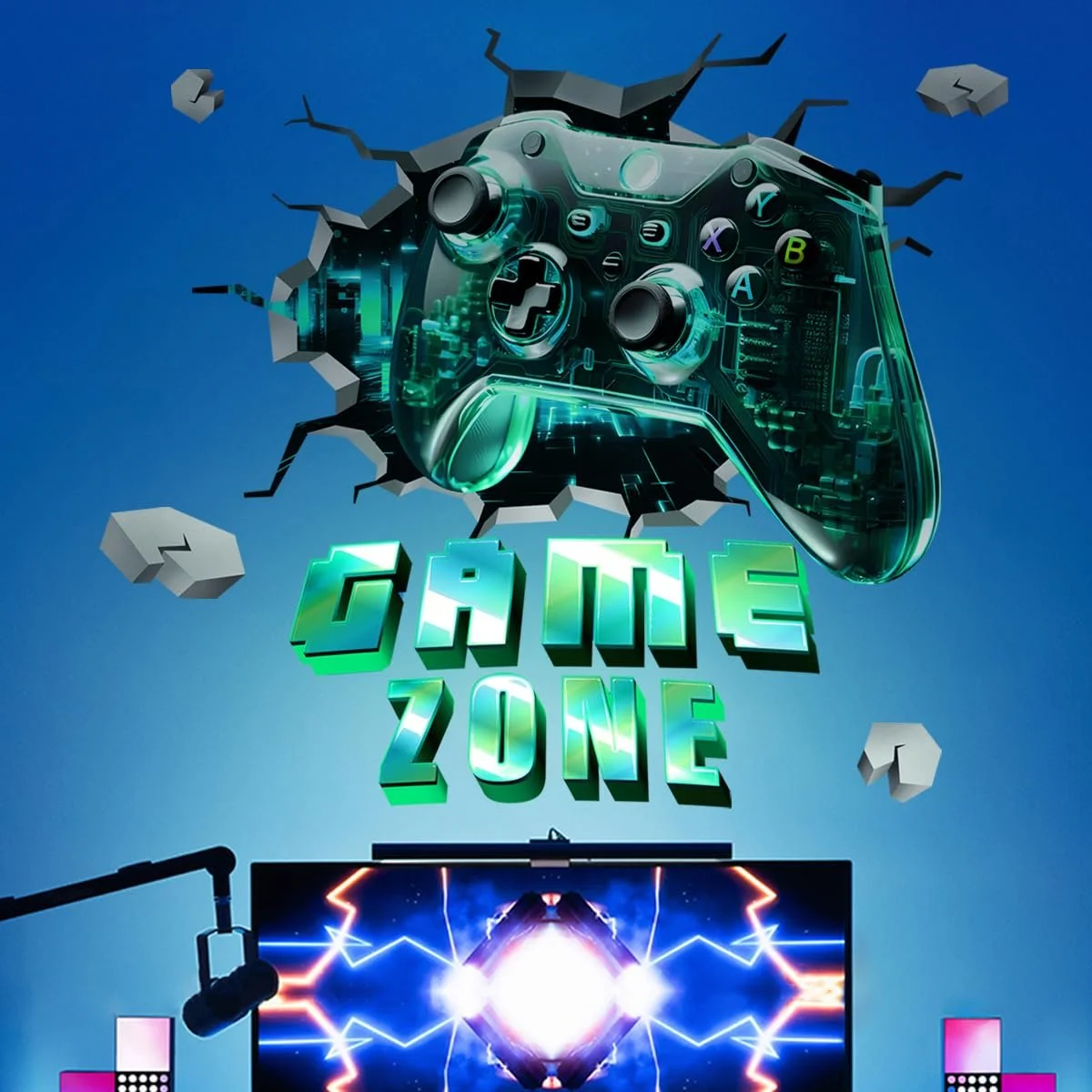 Наклейка на стену HGDESIGN Gamepad Game Zone 3D (A), фото №1