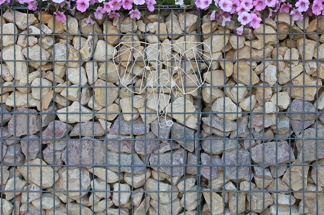 Настінний декор Illumino Gabions Elephant геометричний порошкове покриття 434 x 381 мм сріблястий, фото №3 Настінний декор Illumino Gabions Elephant геометричний порошкове покриття 434 x 381 мм сріблястий, фото №3