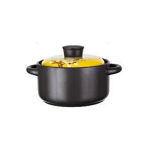 Купить Кастрюля AIBAB с двумя ручками, жаропрочная, керамическая, многофункциональная, для супа, в японском стиле, с крышкой - Фото 1 Кастрюля AIBAB с двумя ручками, жаропрочная, керамическая, многофункциональная, для супа, в японском стиле, с крышкой - Фото 1