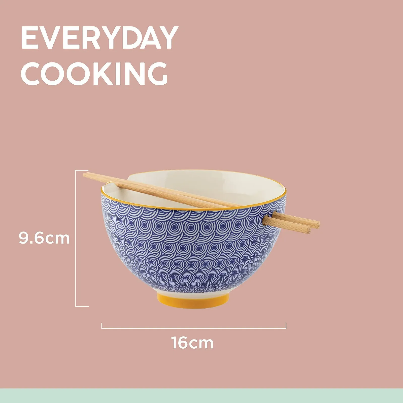 Суповая миска Typhoon Asia с палочками, 10 x 16 см, каменная керамика с цветной глазурью, миска для ремня., фото №3