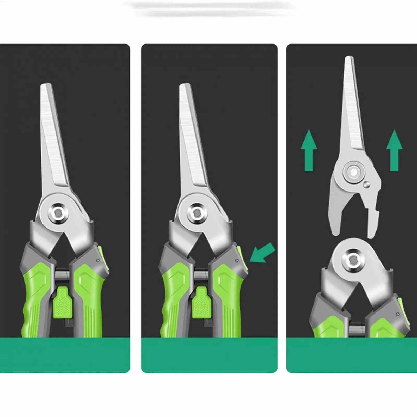 Секатор садовий 4-в-1 зі змінними головками Сталь та Поліпропілен, фото №6
