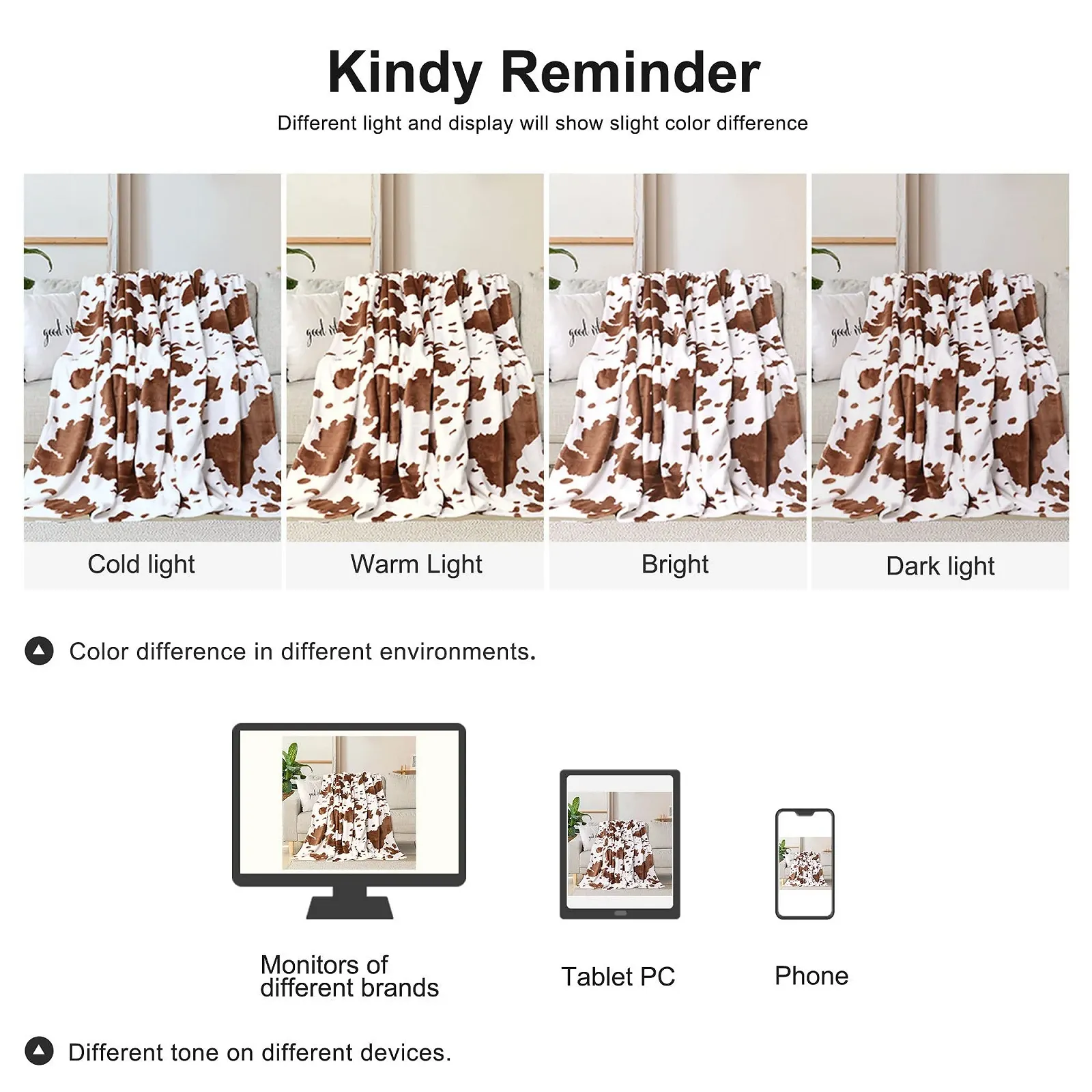 Одеяло PiccoCasa С принтом коровы, Мягкое Флисовое фланелевое одеяло 300GSM, Легкое, Милое, Удобное, Теплое, Одеяла из коровьей шкуры для дивана, кровати, офиса, 150 x 200 см, Коричневое, фото №8