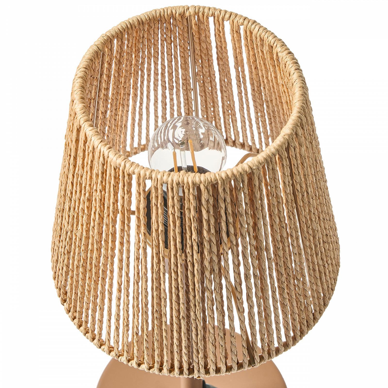 Настільна лампа Beliani Hanger в стилі бохо з паперовим плетеним абажуром та матовою залізною основою коричнева, фото №4
