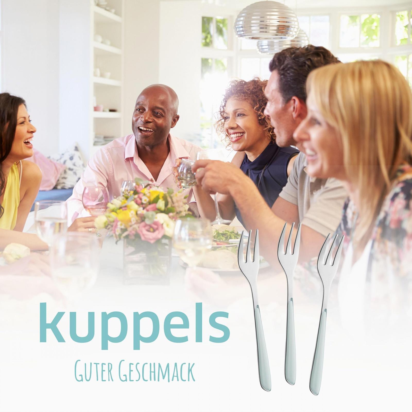 Вилка для торта Kuppels Prism Набор столовых приборов из нержавеющей стали 18/0, 6 штук, на 6 персон, высококачественные пластиковые ручки мятного цвета, нержавеющая сталь, можно мыть в посудомоечной машине, фото №6 Вилка для торта Kuppels Prism Набор столовых приборов из нержавеющей стали 18/0, 6 штук, на 6 персон, высококачественные пластиковые ручки мятного цвета, нержавеющая сталь, можно мыть в посудомоечной машине, фото №6