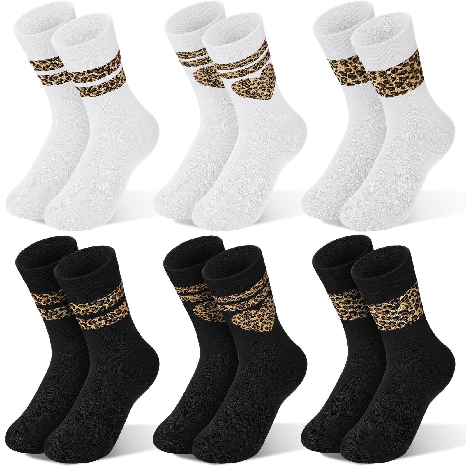 Спортивні шкарпетки Jadive з леопардовим принтом для жінок, 6 пар, фото №1