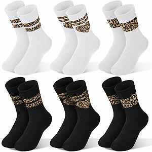 Спортивні шкарпетки Jadive з леопардовим принтом для жінок, 6 пар - Фото 1