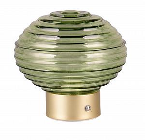 Настільна лампа Reality Leuchten Earl R57771115 LED акумуляторна латунь матова скло 1.5 Ват 4-рівневий сенсор Зелена - Фото 1