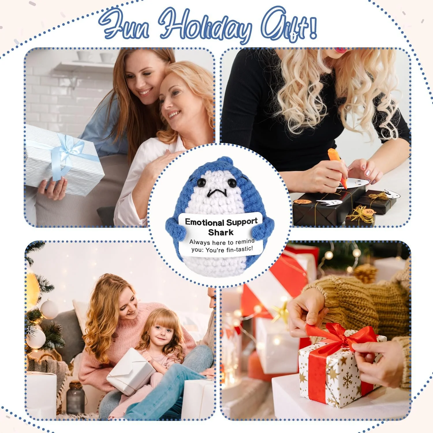 TOYMIS Positive Shark Crochet Doll Вязаная игрушка акула 6x7 см, фото №7 TOYMIS Positive Shark Crochet Doll Вязаная игрушка акула 6x7 см, фото №7