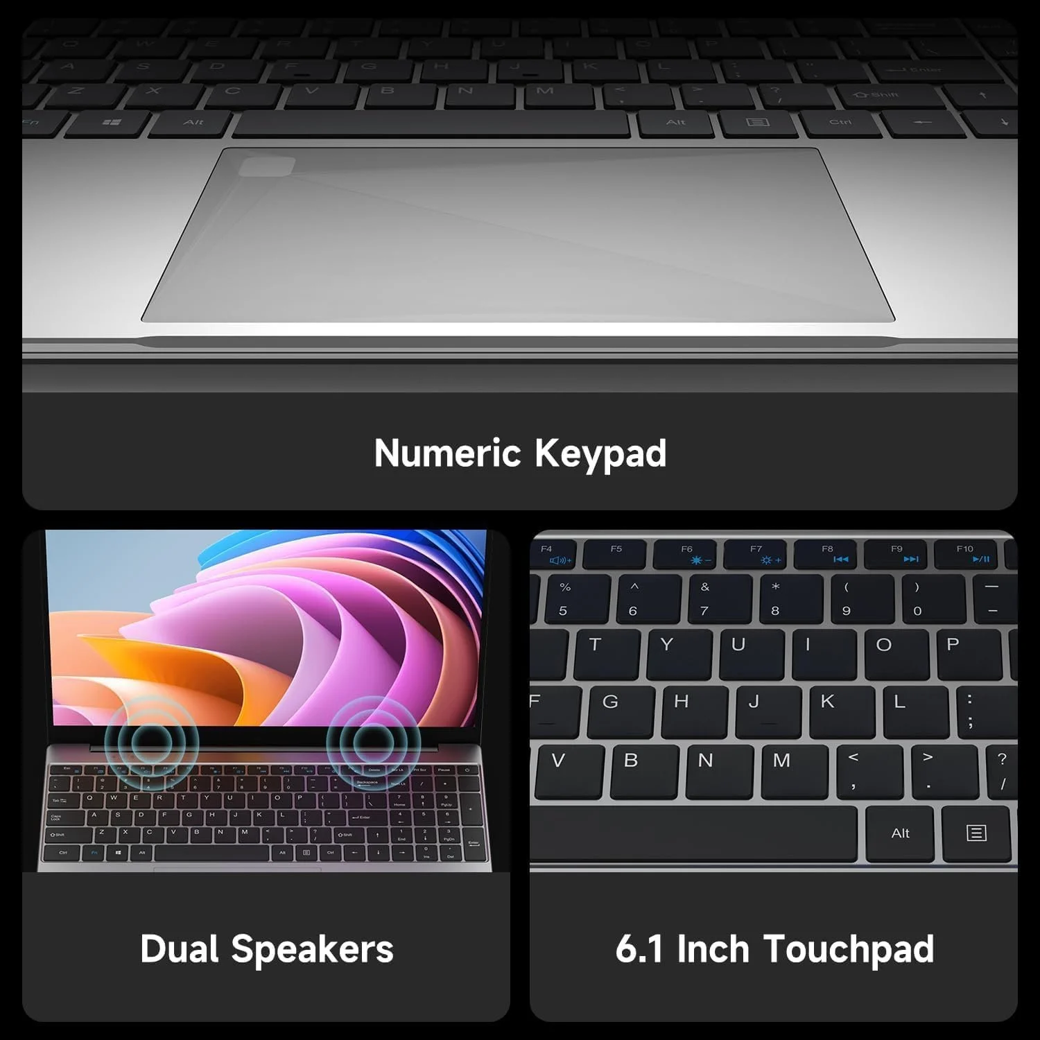 Ноутбук 15.6" ALLDOCUBE GTBook 15 Intel Celeron N5100 RAM 12GB SSD 512GB Windows 11 Алюмінієвий корпус, фото №6