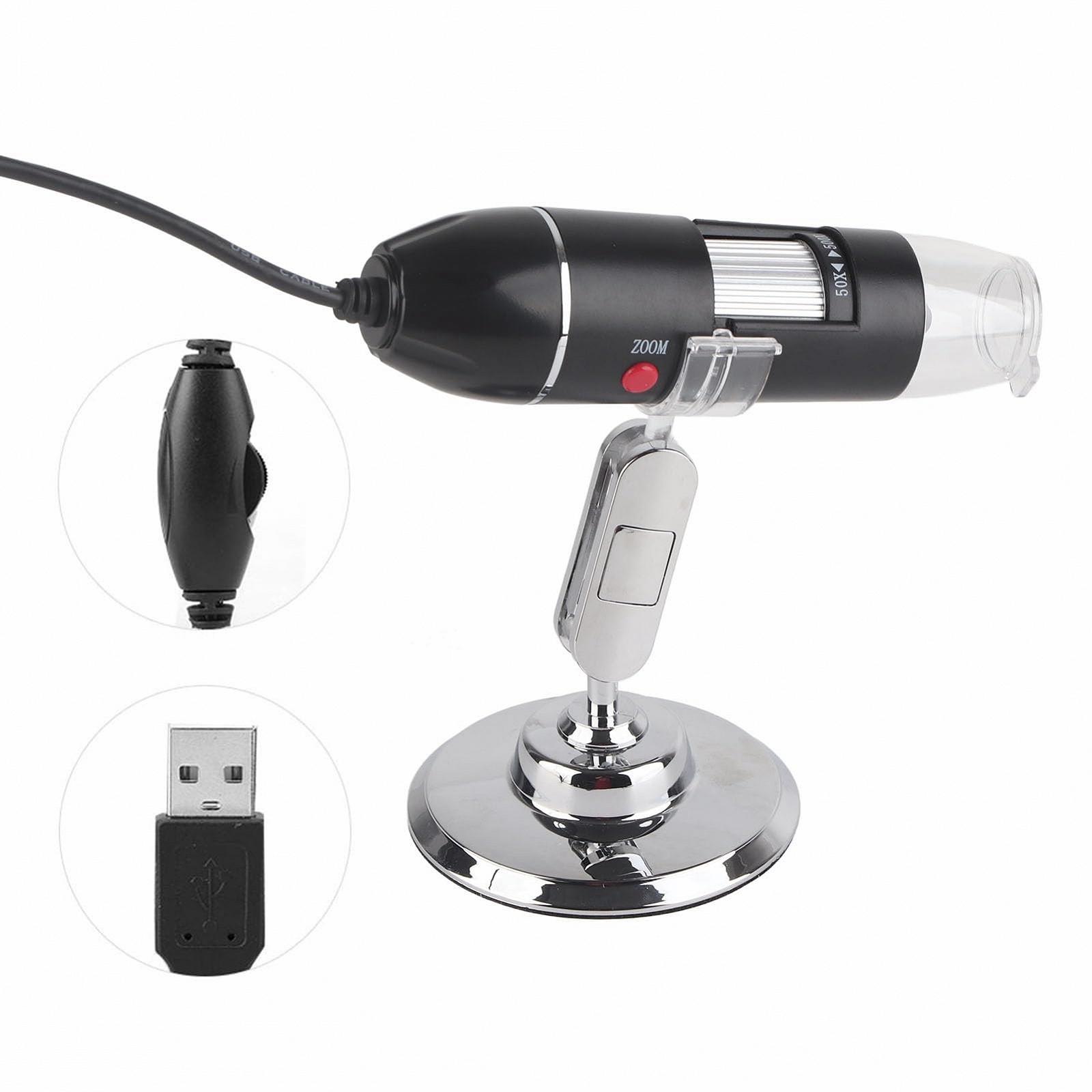 Микроскоп LED регулируемый 300 000 пикселей, увеличение от 50x до 500x, 0.3MP USB, с держателем, фото №9