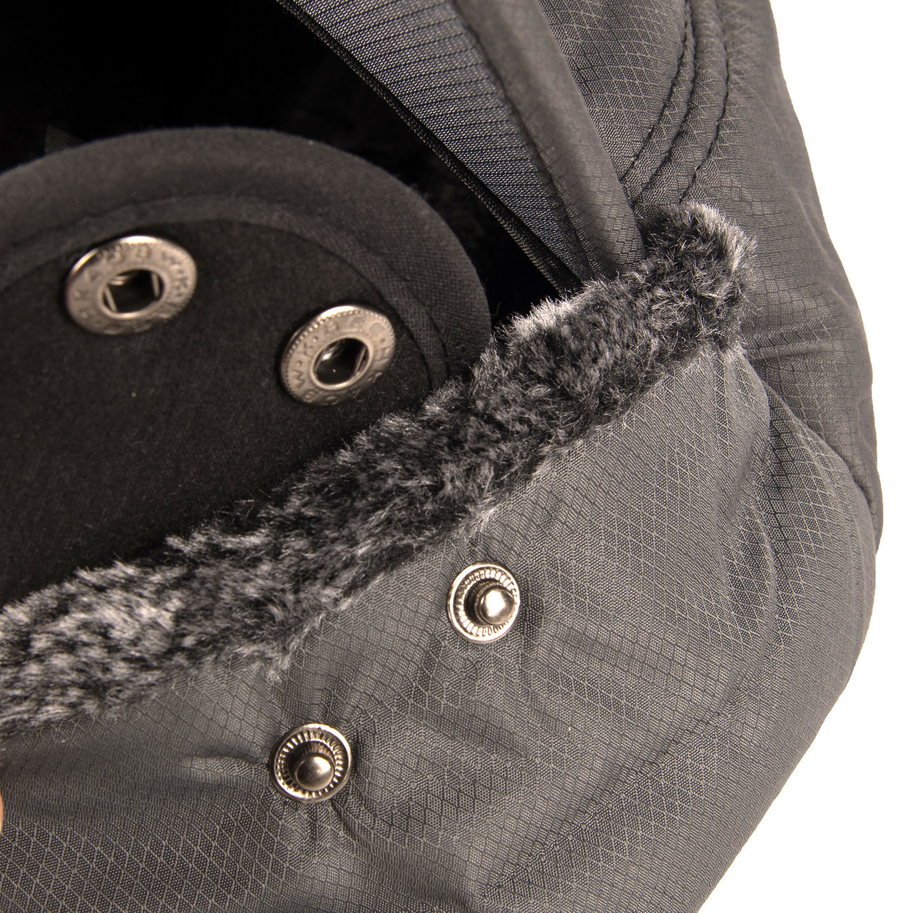 Шапка ушанка с маской для лица мужская зимняя серая, фото №6