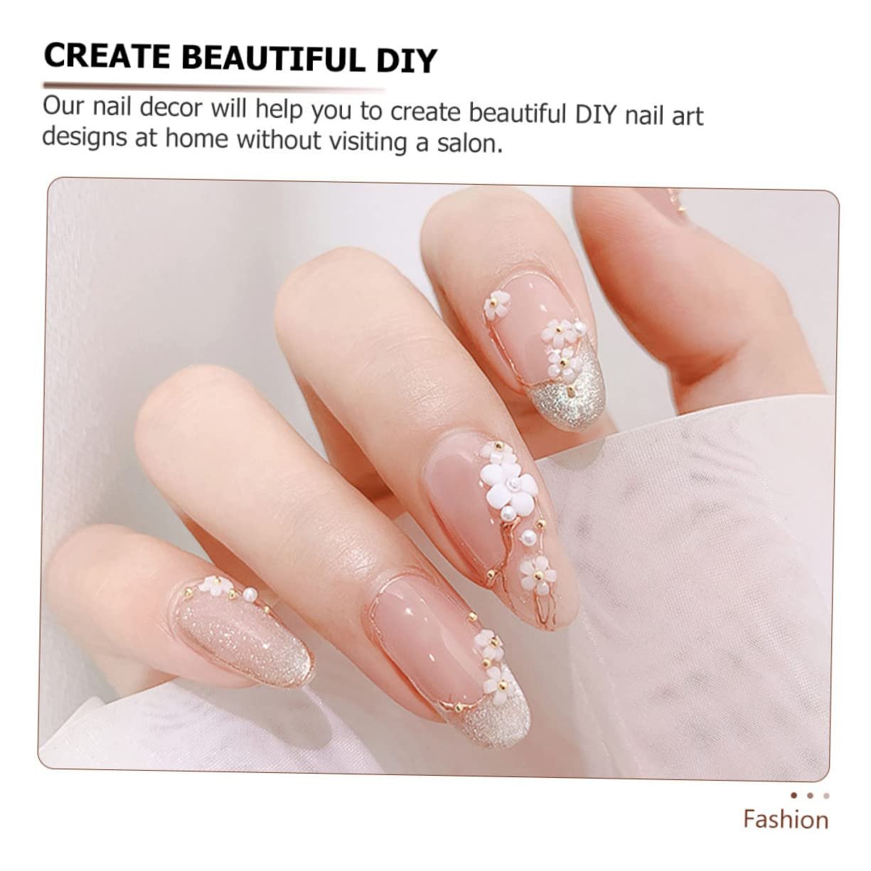 Housoutil Квіти з перлинами з білої смоли, фото №9