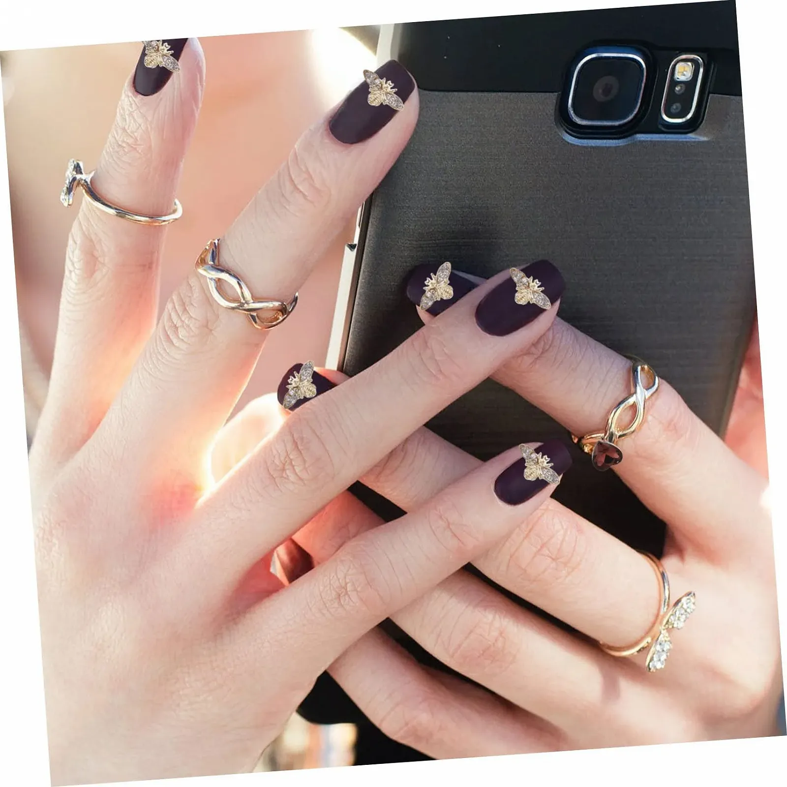 Прикраси для нігтів MERRYHAPY, весільні, 3D, акрилові, набір наклейок, золотисті прикраси, манікюрні прикраси зі сплаву, фото №9