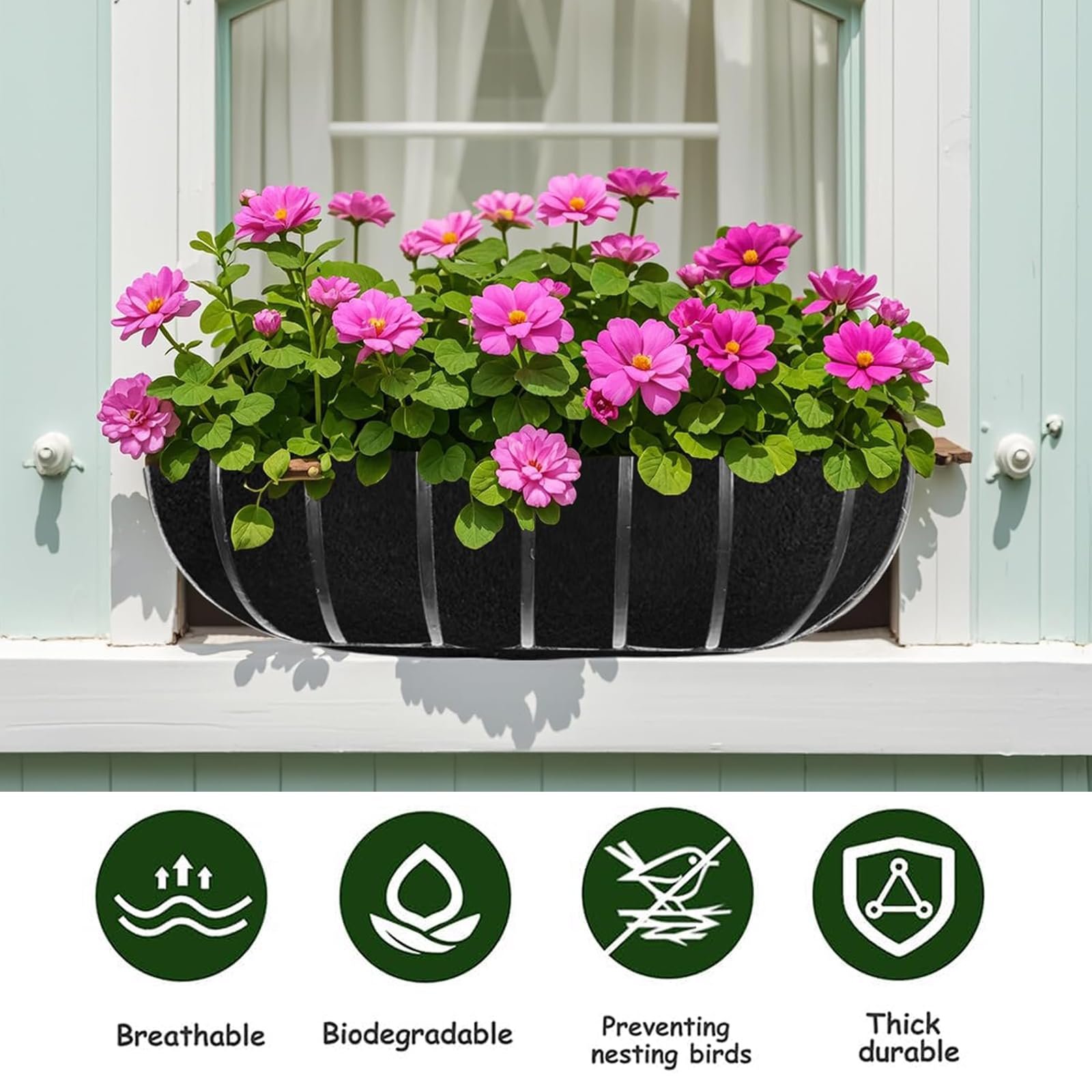 Вкладиші для підвісних кошиків 36 дюймів 3 Pieces Black, фото №4 Вкладиші для підвісних кошиків 36 дюймів 3 Pieces Black, фото №4