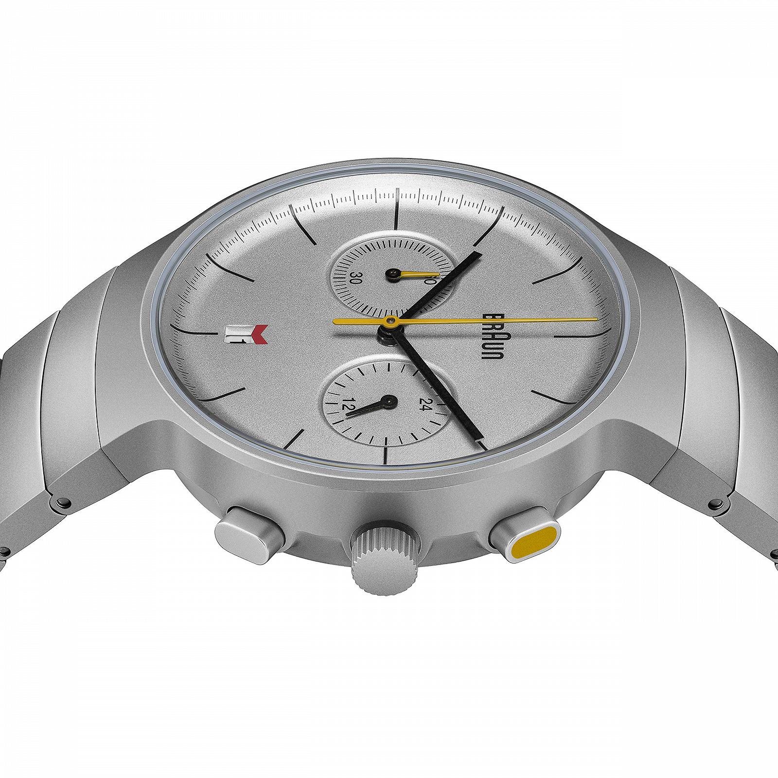 Мужские часы-хронограф Braun с кварцевым механизмом с ремешком из нержавеющей стали или кожаным ремешком, фото №5