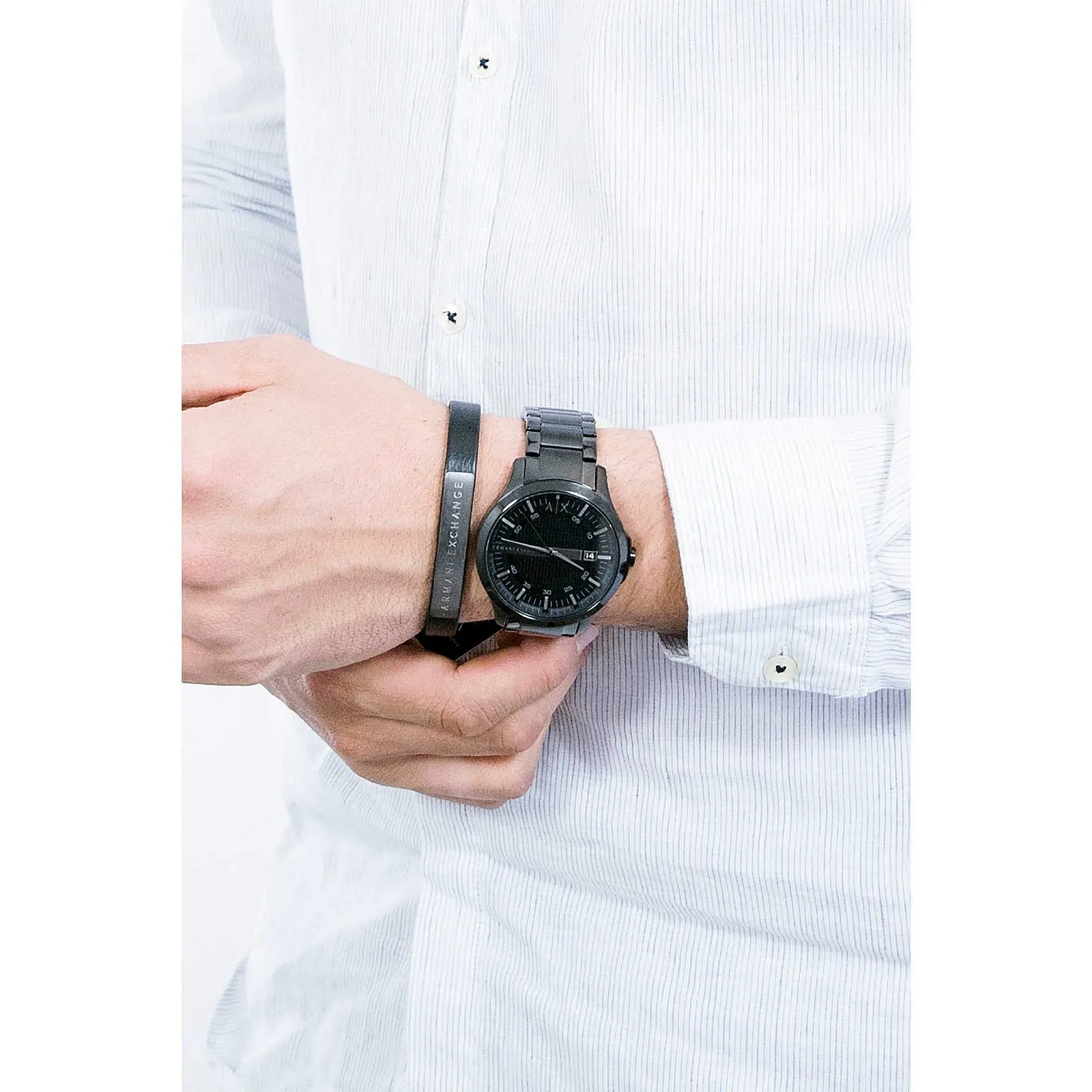 Годинник Armani Exchange Чоловічий Тристрілочний З датою Сталевий корпус розміром 46мм, фото №3 Годинник Armani Exchange Чоловічий Тристрілочний З датою Сталевий корпус розміром 46мм, фото №3