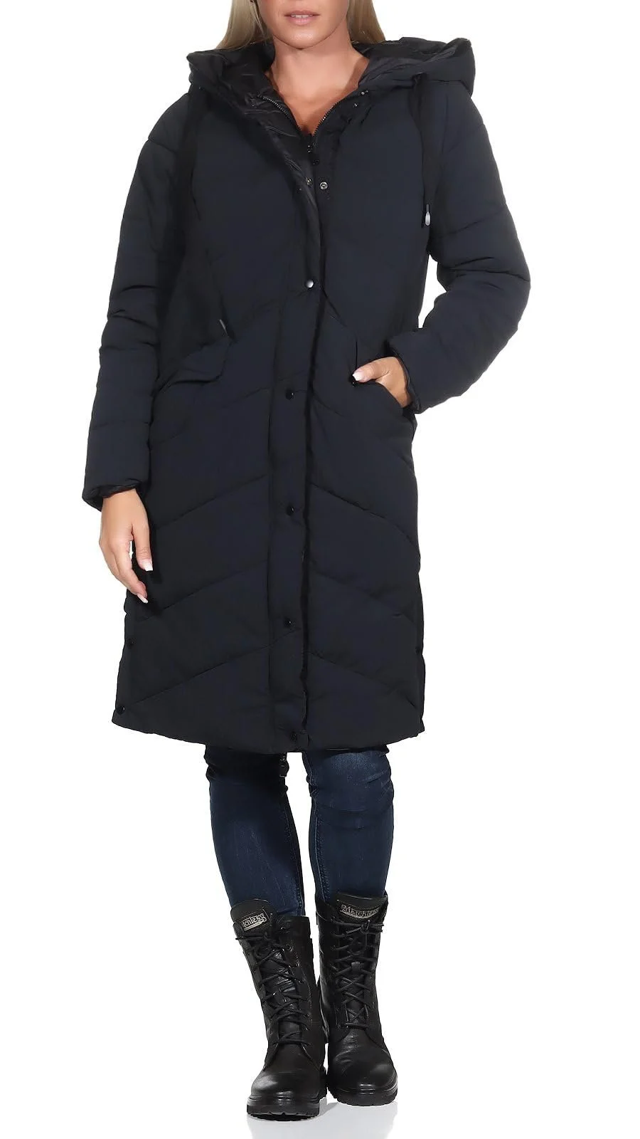 Жіноче стьобане пальто з капюшоном Hailys Ca44rlotta, фото №2