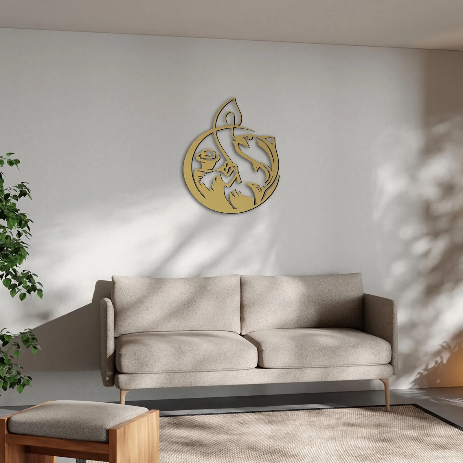 Наклейка на стіну XXL Рибальська дерев'яна табличка МДФ 12 кольорів, фото №3