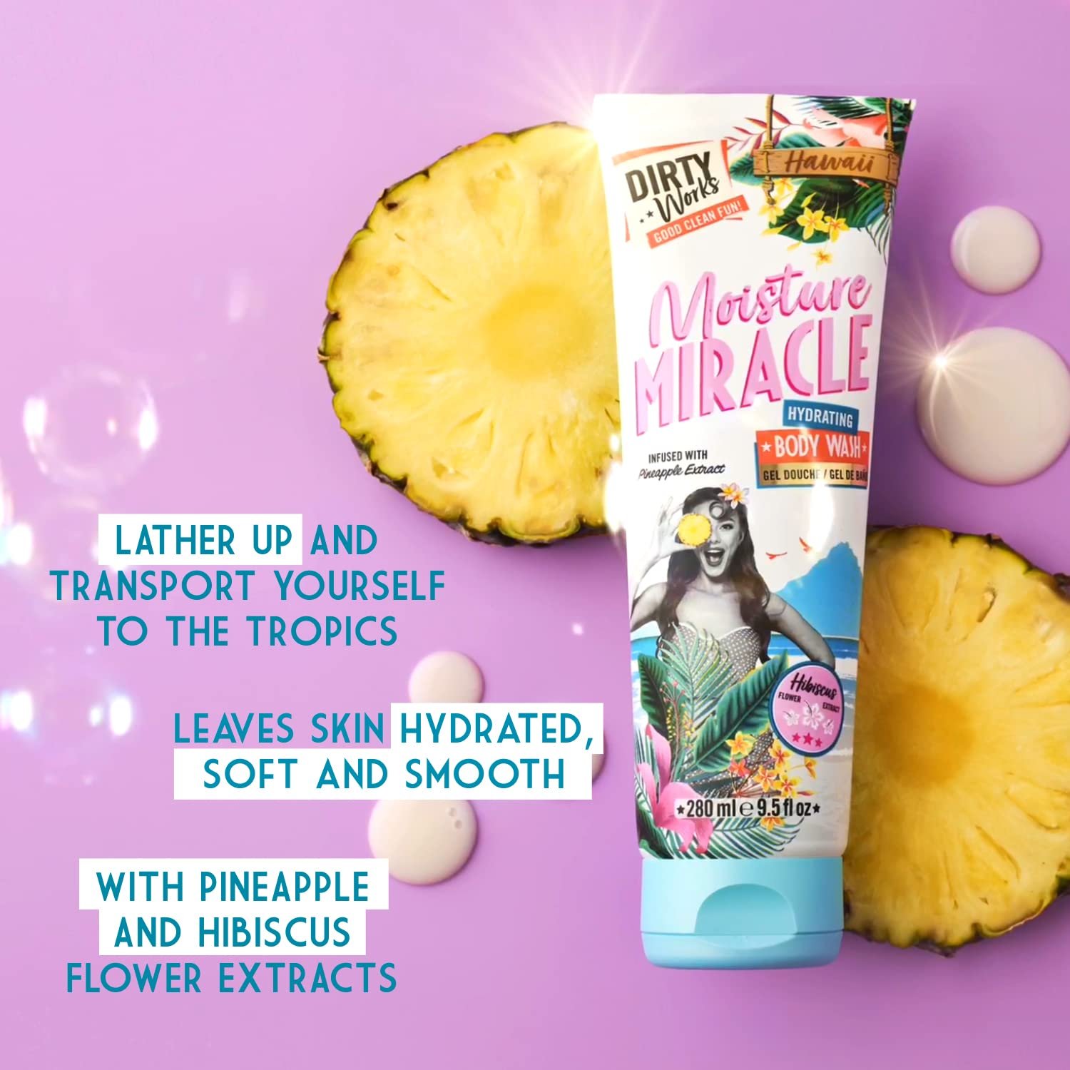 Гель для душу Dirty Works Destination Hawaii Moisture Miracle зволожуючий 280 мл, фото №5