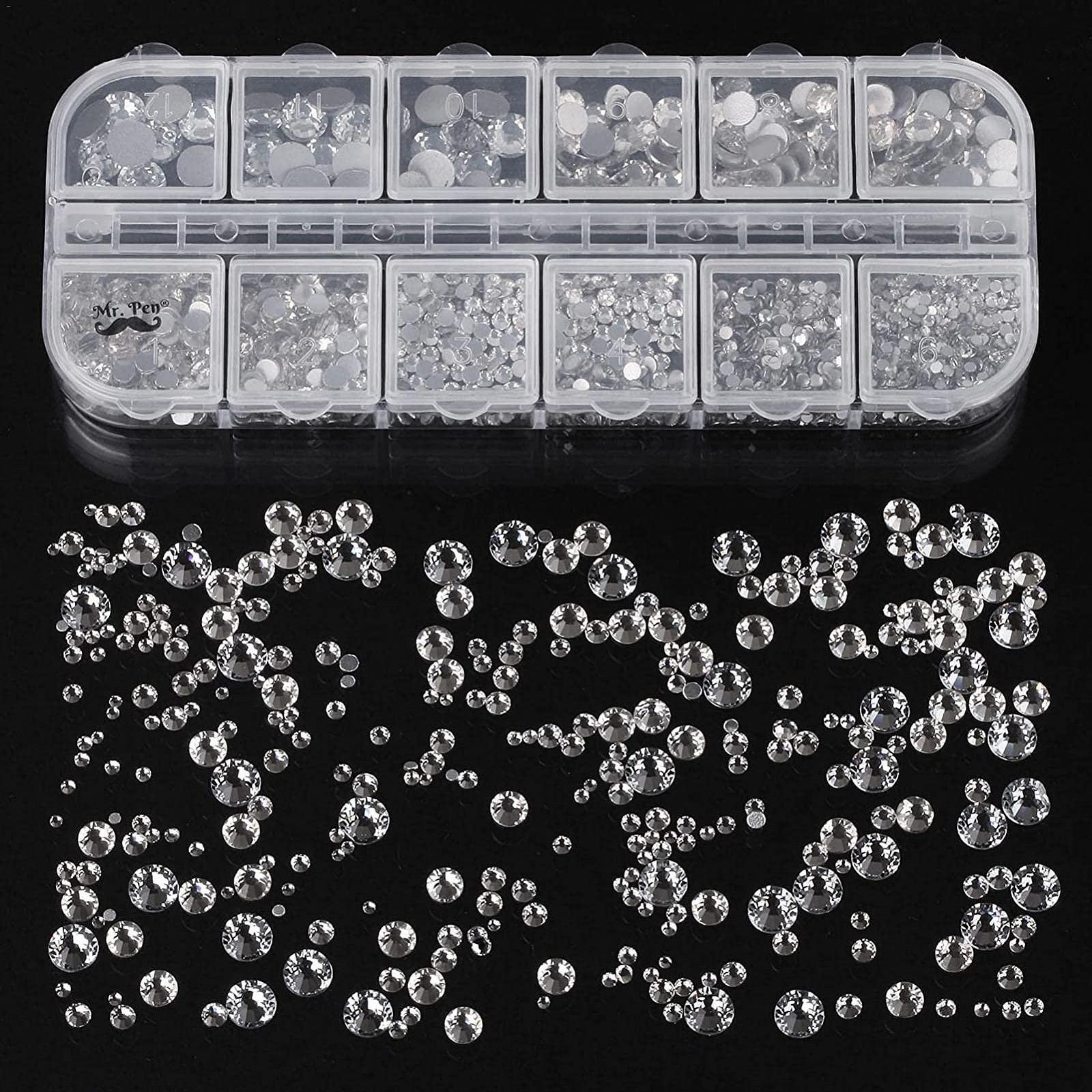 Стразы для ногтей 6 размеров, прозрачные кристаллы для рукоделия, лица, ногтей, одежды, обуви, сумки с пинцетом, фото №9