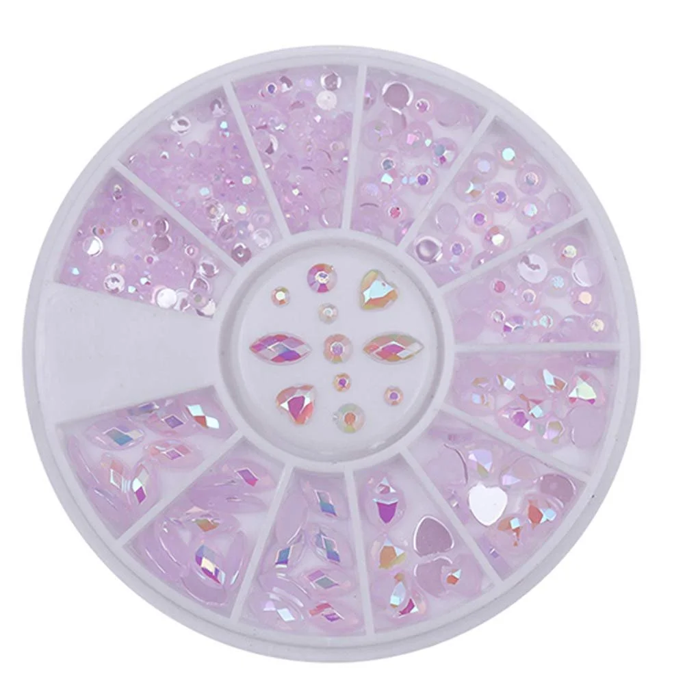 Хрустальные Стразы для Ногтей AB, Круглые Бусины, Плоская Задняя Часть, Стеклянные Подвески, 3D Декор для Ногтей, DIY Аксессуары для Ногтей с Коробкой для Хранения (Фиолетовый), фото №1