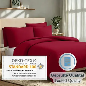 Комплект постільної білизни Komfortec 135 x 200 см, 4 предмети, червоний, на блискавці ціна на synthetic.ua - Фото 1 Комплект постільної білизни Komfortec 135 x 200 см, 4 предмети, червоний, на блискавці synthetic.ua - Фото 1