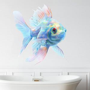 Наклейка на стіну GRAZDesign Риби для ванної кімнати Синя 64 x 57 см - Фото 1