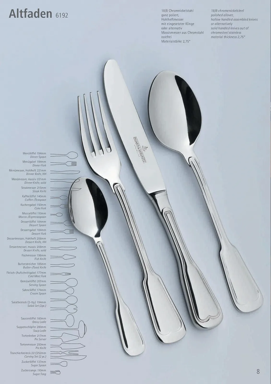 Ложки для кави Picard & Wielpütz ALTFADEN 6192, набір 6 шт., фото №2