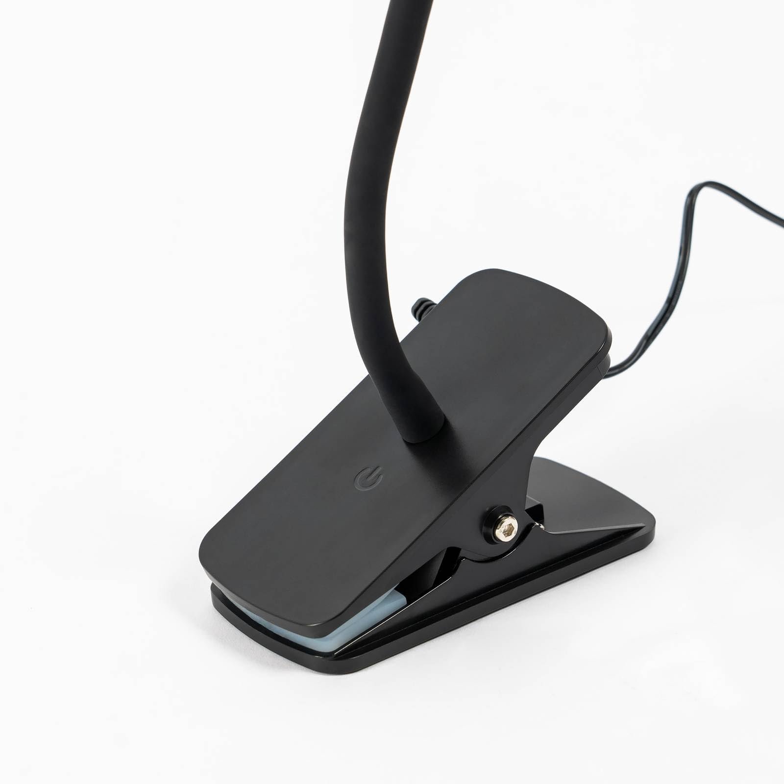 Настільна лампа Lindby Ailina LED з затискачем Чорна, фото №6