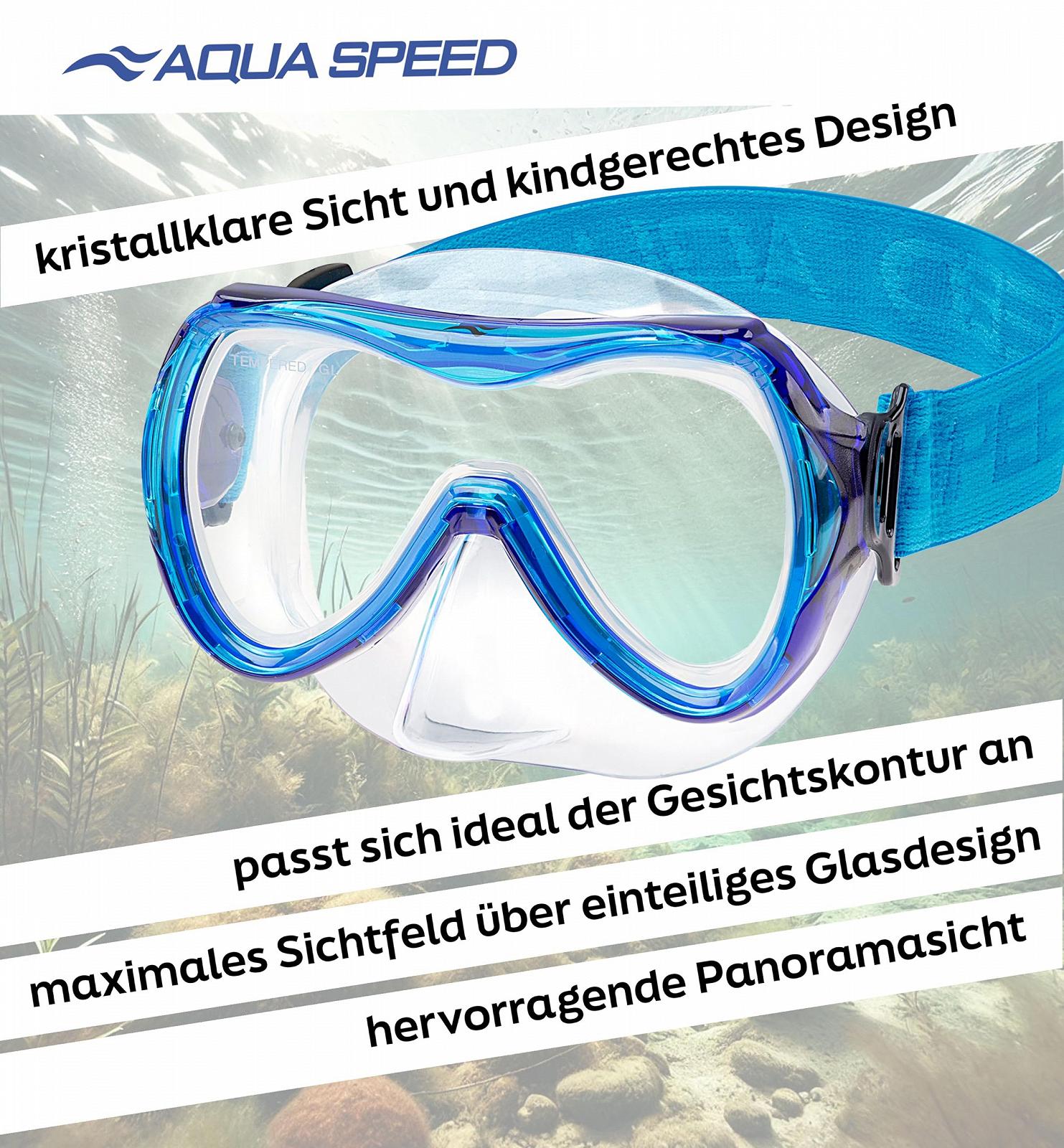 Маска для дайвінгу Aqua Speed Alize FS, дитяча, з одним склом + серветка з мікрофібри, фото №4