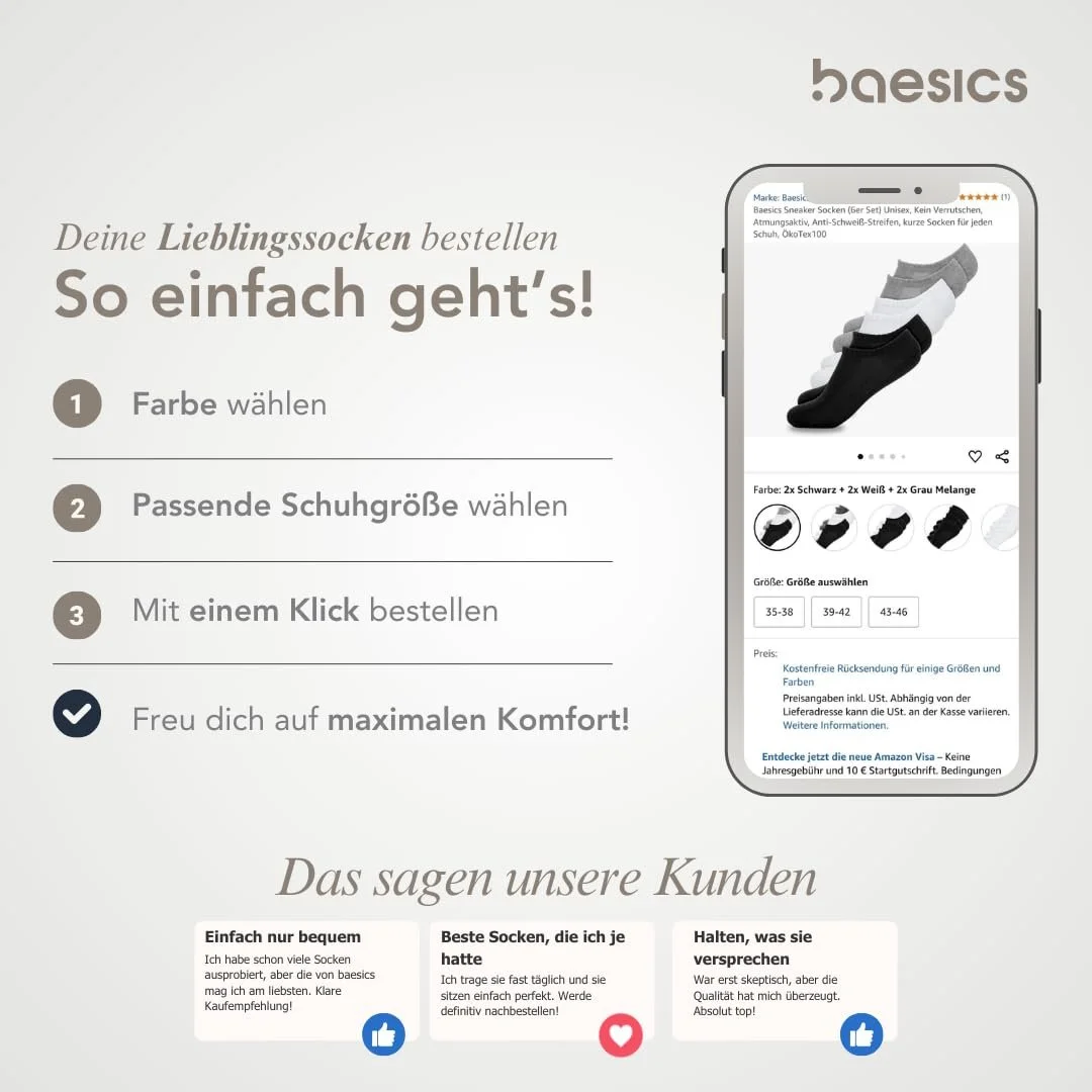 Носки-следки Baesics Trainer для мужчин и женщин (6 пар) 
с нескользящей подкладкой, фото №5