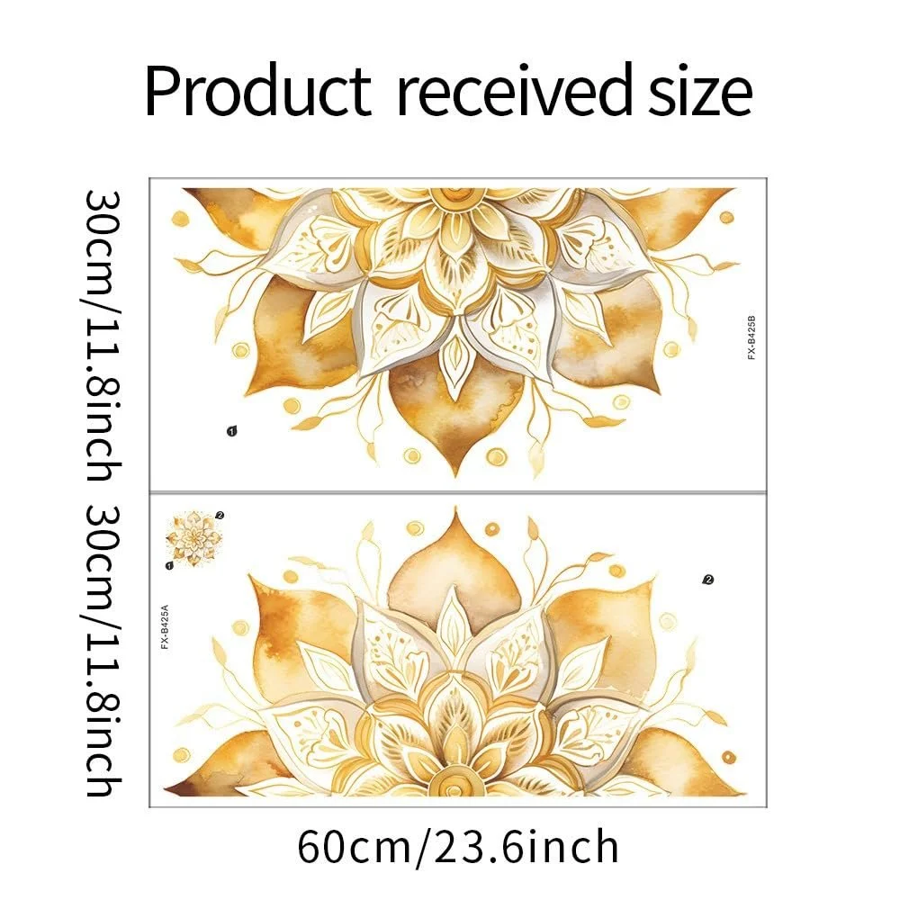 Наклейка на стену COVPAW Мандала Золотая, фото №3