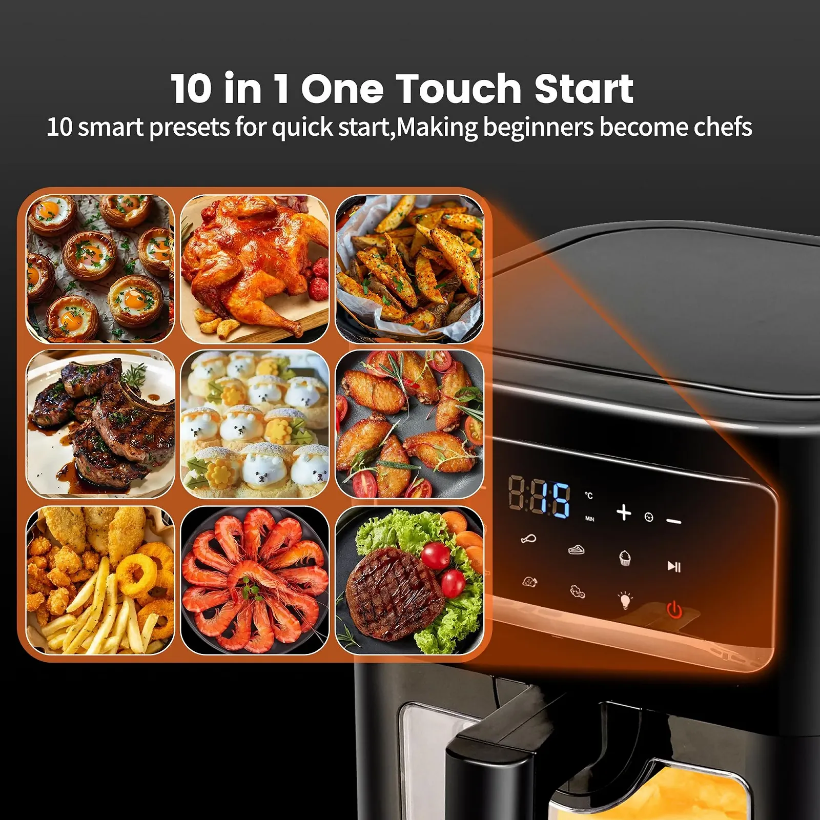 Мультипечь со смотровым окном, мини-печь, Dual Zone, Smart Touch, Sync Finish, 15 программ, фото №3