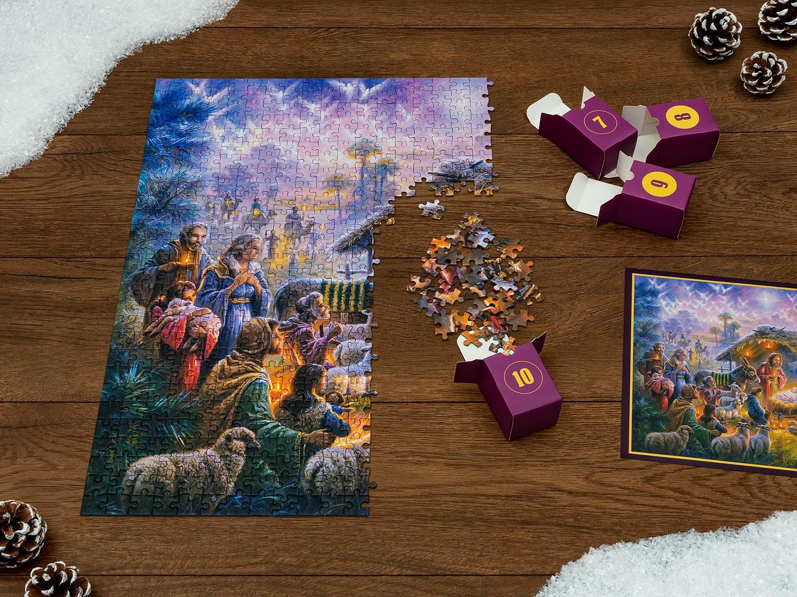 Пазл-адвент-календар The Original 2025 Nativity Scene 1008 елементів 24 коробки Abraham Hunter, фото №5