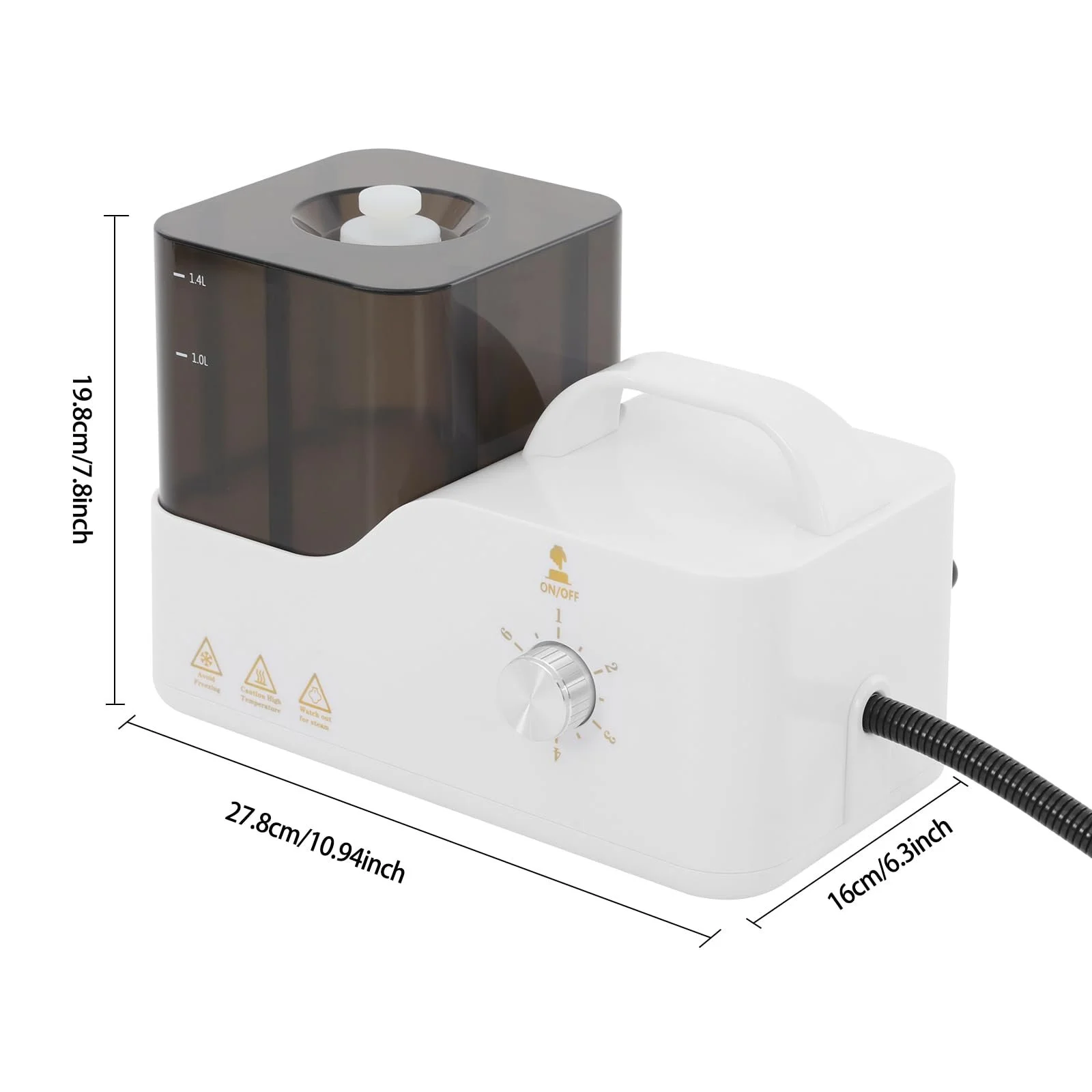 Пароочисник ручний 2600 Вт 3.5 бар 100-120 °C 1.4 л шланг 2.5 м кабель 1.8 м для кухні та авто, фото №6