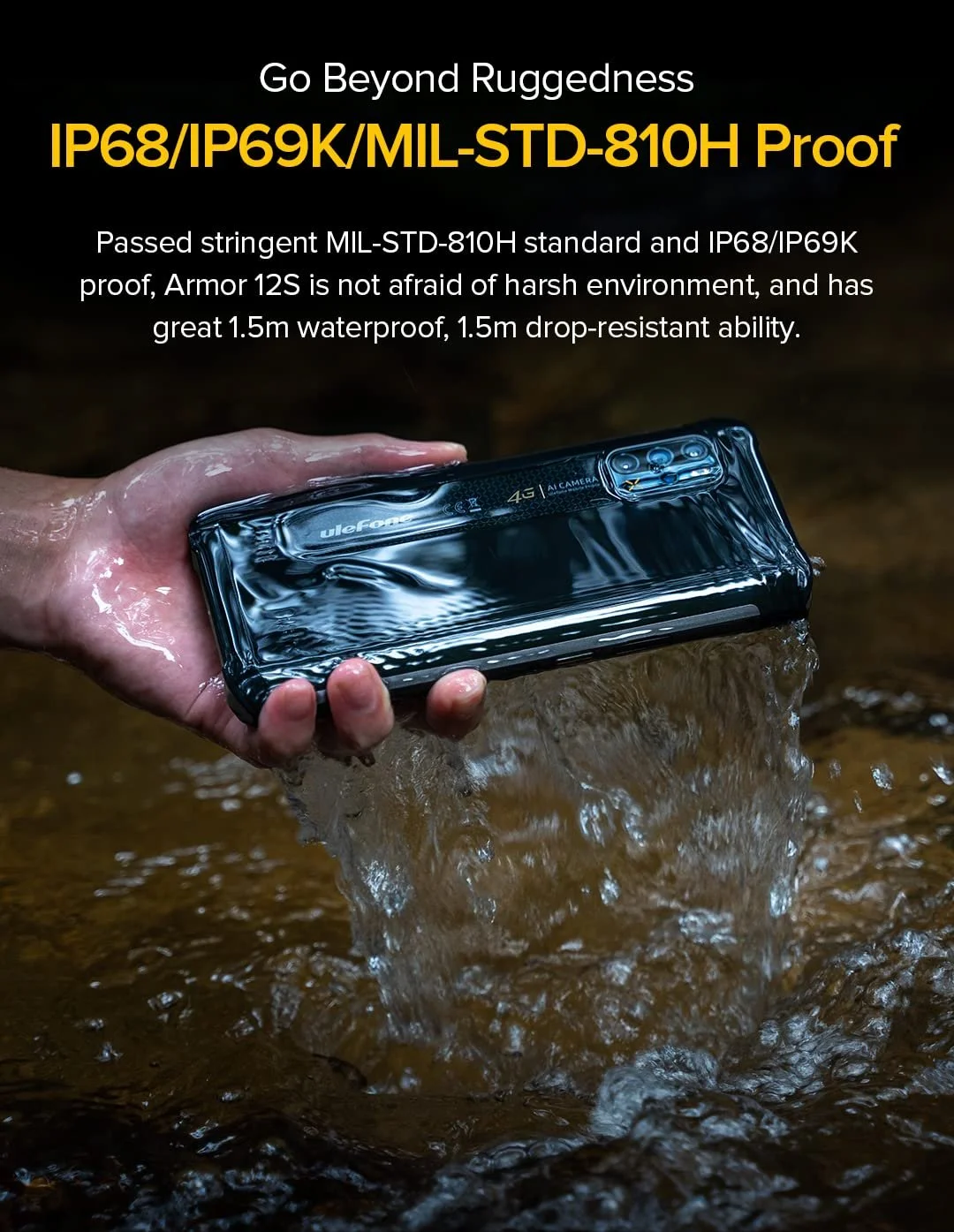 Защищенный смартфон Ulefone Armor 12S Helio G99 8/128 GB 6.52" Android 12 IP68 IP69K 50 MP NFC, фото №3