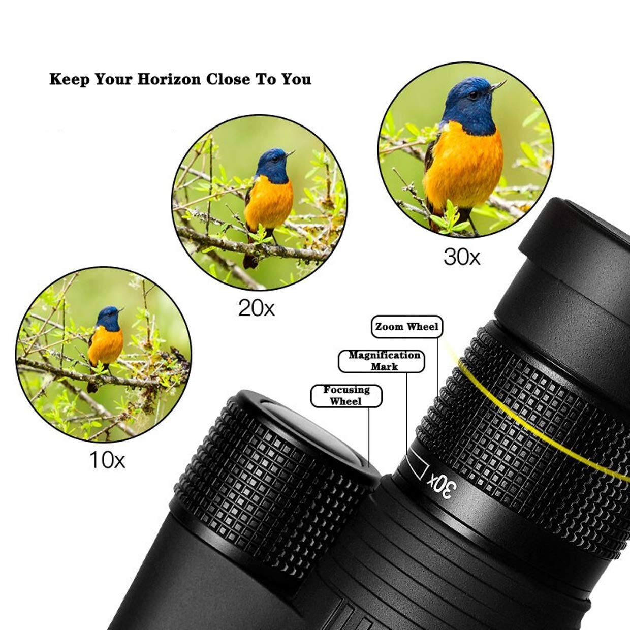 Монокуляр Spacmirrors 10-30x50 Super Telephoto Zoom, BAK4 Prism, Водонепроникний, фото №3