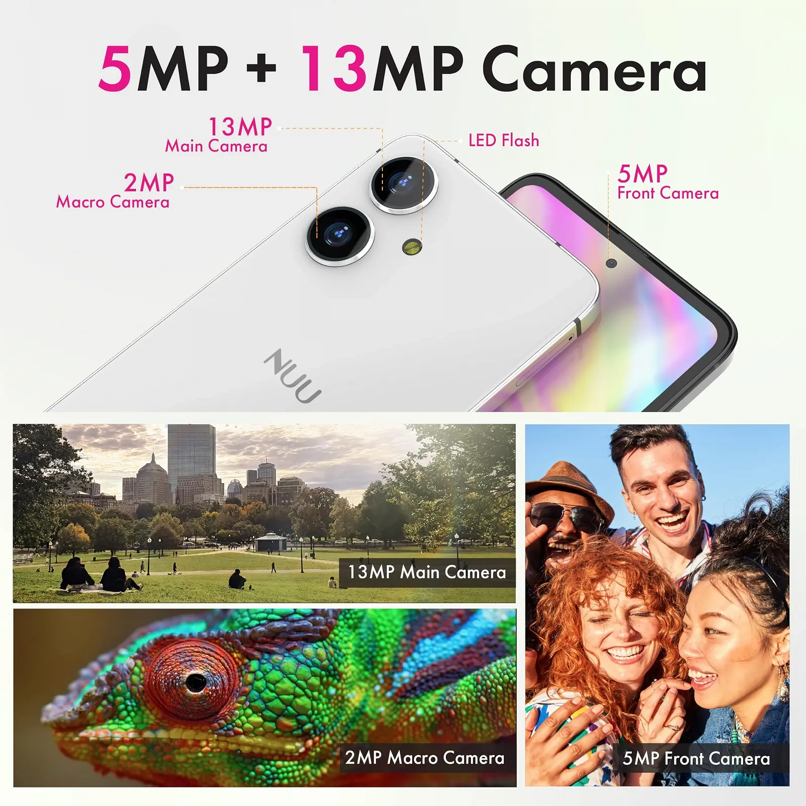 Смартфон NUU N10 4GB/128GB Dual SIM 4G Octa-Core 6.6 дюйма 90Hz HD+ Mint, фото №5