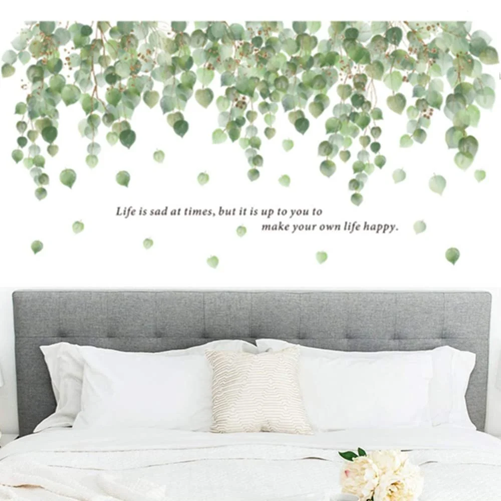 Наклейка на стіну Зелений евкаліпт Ліана Листя Вінілова 2 шт., фото №5