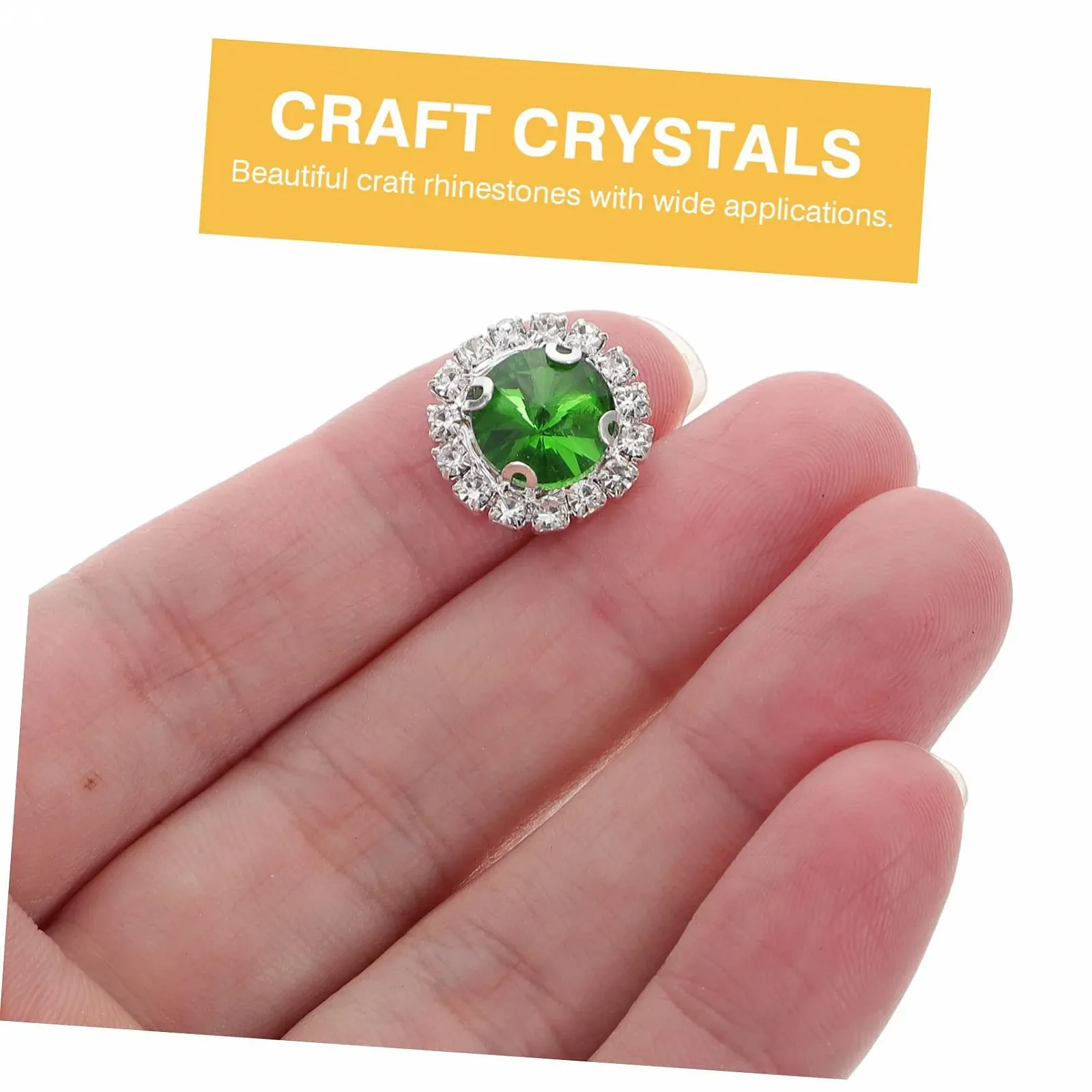 Стрази Круглі LALAFINA 20 шт Зелені Стрази для рукоділля з плоскою задньою частиною. Кришталі для весільного декору, фото №3