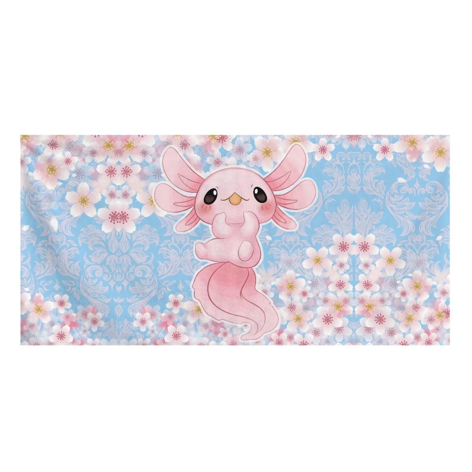 Банний рушник Showudesigns Sakura Axolotl 150х75 см бавовна, фото №1
