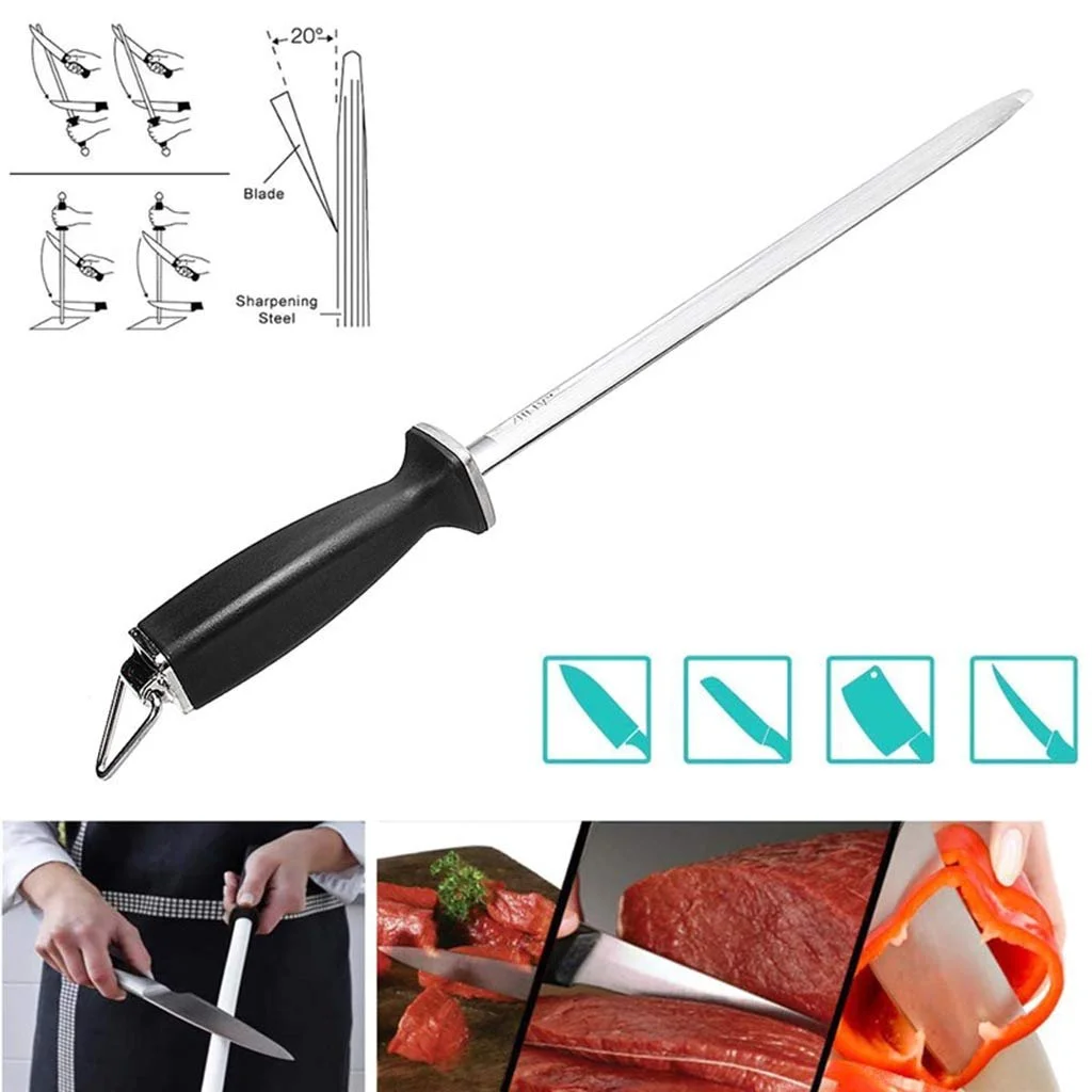 Мусат профессиональный кухонный для заточки ножей и ножниц, фото №3