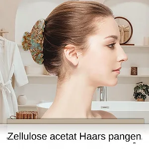 Большая заколка-краб для волос - Женская большая заколка из ацетата целлюлозы для густых волос Trendy Turtle Цвет черепаховый synthetic.ua - Фото 1