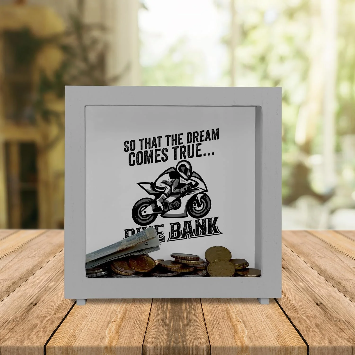 Скарбничка-рамка Bike Bank Motorcycle дерево, фото №2