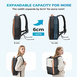 Рюкзак для ноутбука 2-в-1 Lekespring Hand Luggage 17.3 дюймів Розширюваний Бежевий synthetic.ua - Фото 1