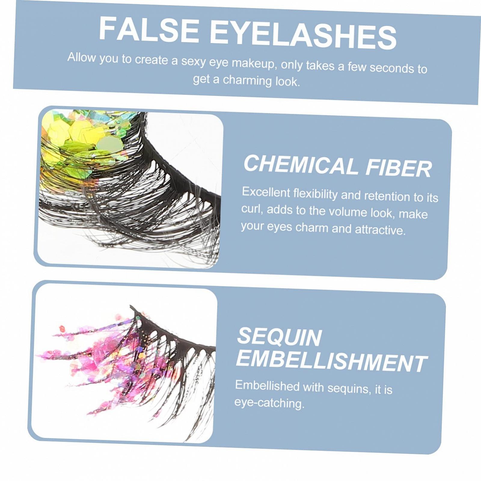 Вії Angoily 15 пар кольорові накладні з блискітками довгі 3D хімічне волокно європейські та американські, фото №4