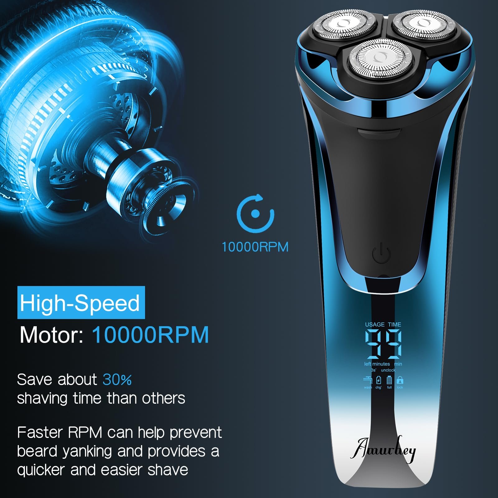 Электробритва Snapbuy 4D Floating Head 3 Replacement Heads Wet and Dry Pop-up Trimmer 99 Minutes Runtime LED Display Travel Case, фото №4 Электробритва Snapbuy 4D Floating Head 3 Replacement Heads Wet and Dry Pop-up Trimmer 99 Minutes Runtime LED Display Travel Case, фото №4