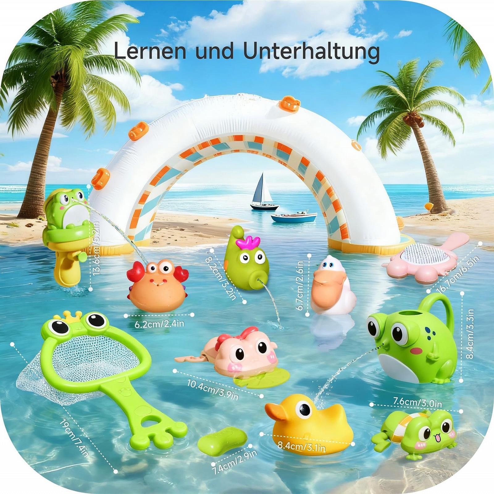 Набір іграшок для ванни для дітей від 1 року, 11 штук, фото №3