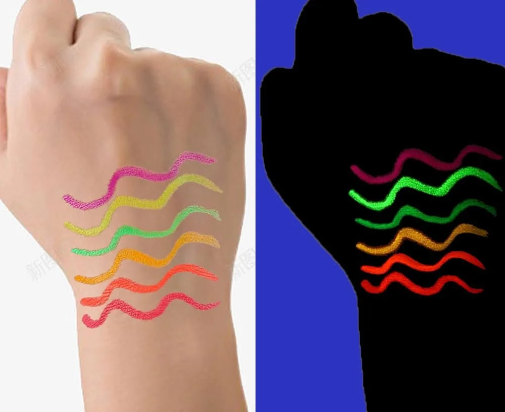 Набір Eyeliner UV Fluorescent Rainbow Liquid 6pcs водостійка, фото №6